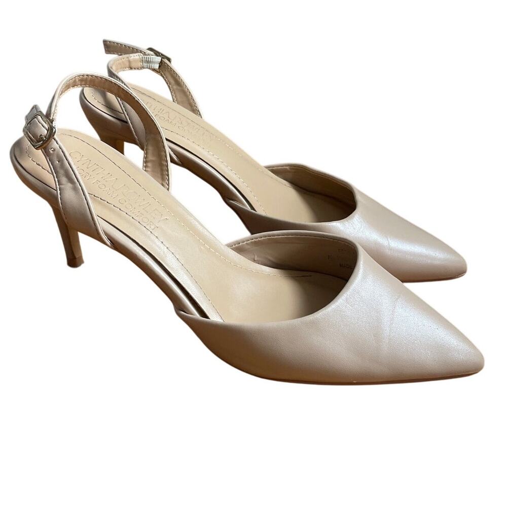 Cynthia Rowley Petula Nude Pointed Toe Slingback Heel Pumpsβ 3.5" size 8.5